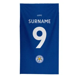 Personalised Leicester City FC Back of Shirt Beach Towel