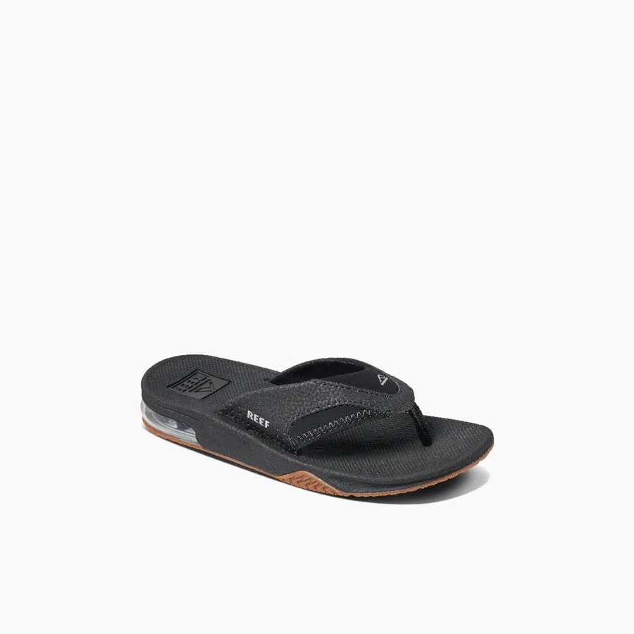 Reef Kids Fanning Sandal-Black/Silver