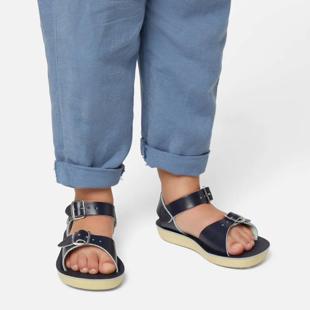 Salt-Water Sandals: Surfer Navy Kids Sandals