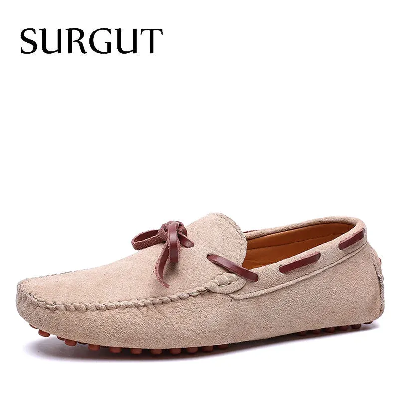 SURGUT Genuine Leather Slip-On Loafers