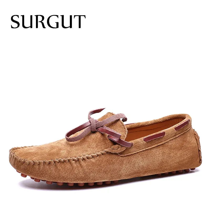 SURGUT Genuine Leather Slip-On Loafers