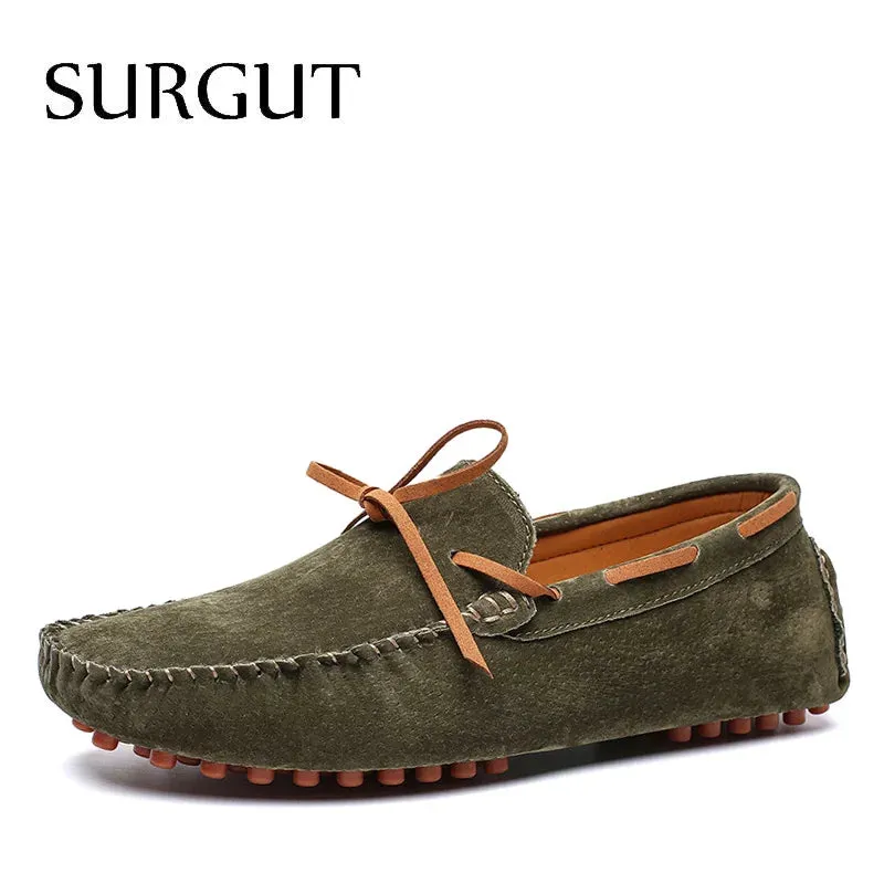 SURGUT Genuine Leather Slip-On Loafers