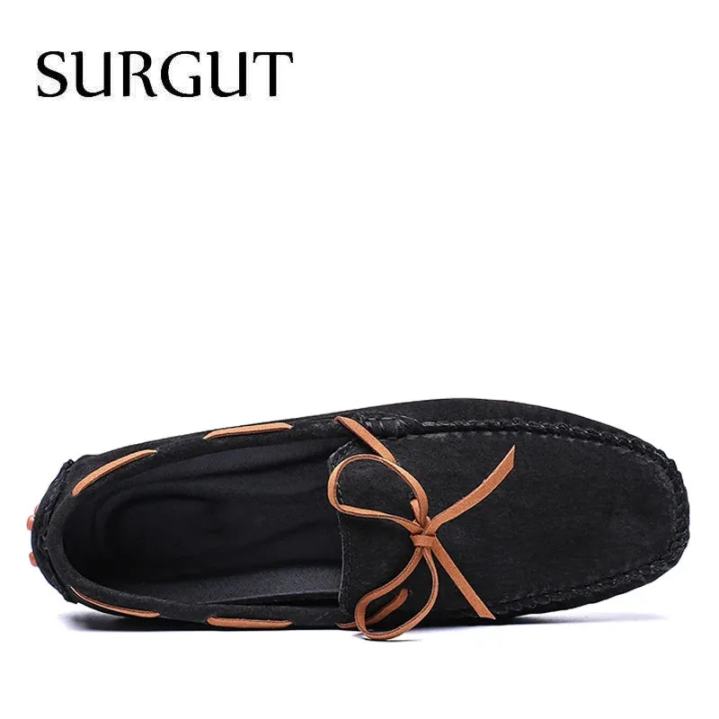 SURGUT Genuine Leather Slip-On Loafers