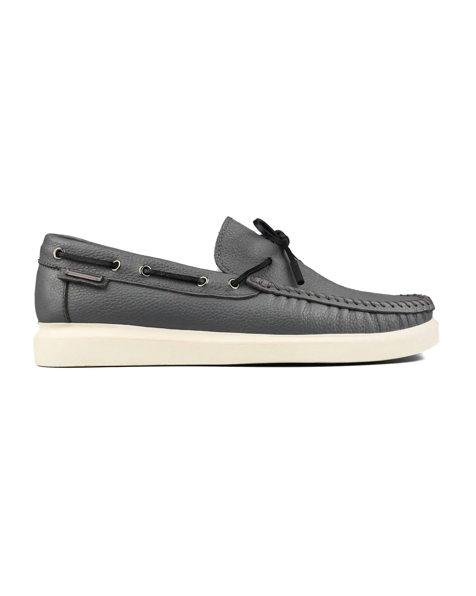 T-Miletos Gray Genuine Leather Men's Loafer Shoes