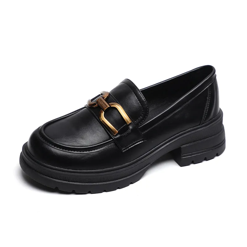 Women Fashion Minimalist Chunky Sole Casual Loafers