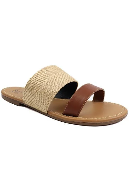 Women's Shoes Two Band Slide Sandal