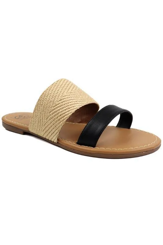 Women's Shoes Two Band Slide Sandal